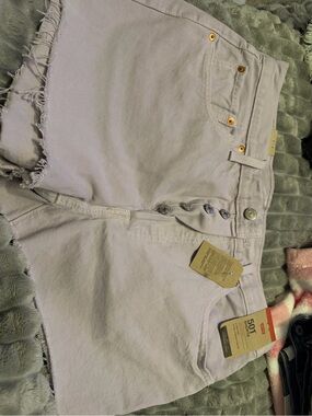 Levi's Lavender-Tint 501 High-Rise Frayed Hem Jean Shorts